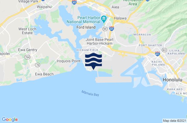 Mappa delle Getijden in Hickam Harbor Beach, United States