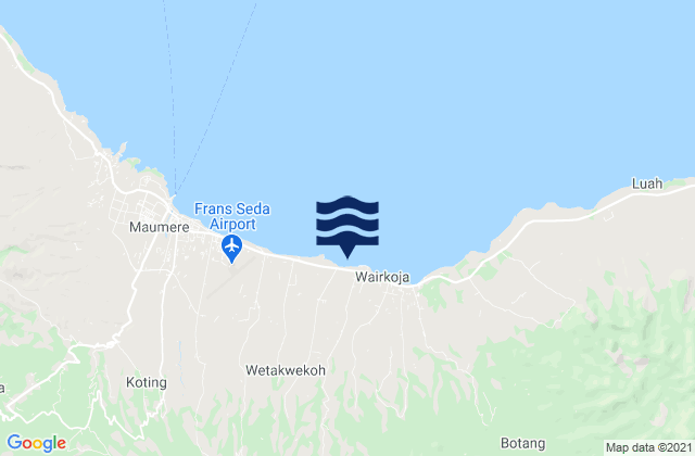 Mappa delle Getijden in Higetegera, Indonesia