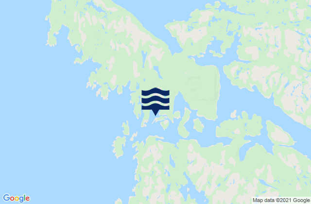 Mappa delle Getijden in Higgins Island, Canada