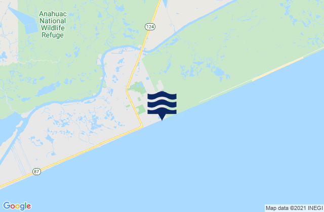 Mappa delle Getijden in High Island, United States
