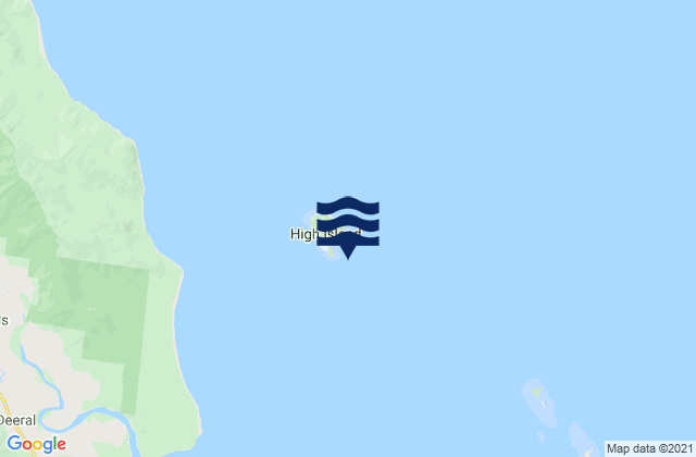 Mappa delle Getijden in High Island, Australia