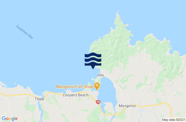 Mappa delle Getijden in Hihi Beach, New Zealand