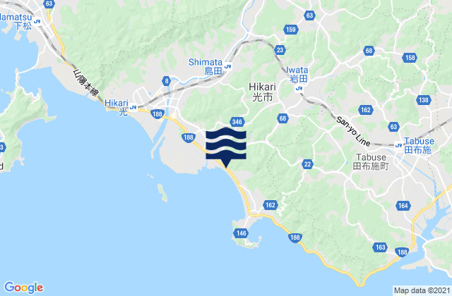 Mappa delle Getijden in Hikari Shi, Japan