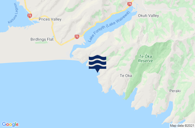 Mappa delle Getijden in Hikuraki Bay, New Zealand