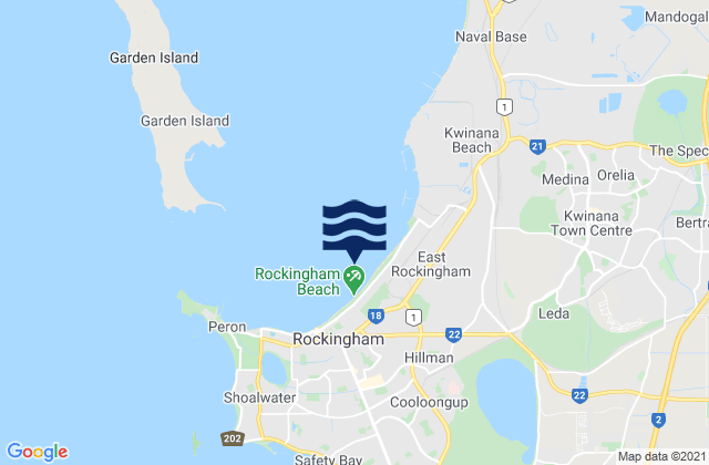 Mappa delle Getijden in Hillman, Australia