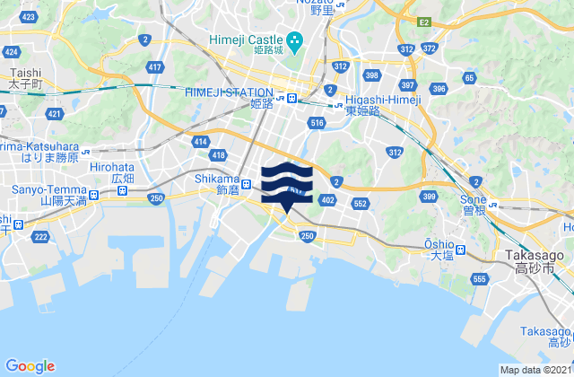 Mappa delle Getijden in Himeji, Japan