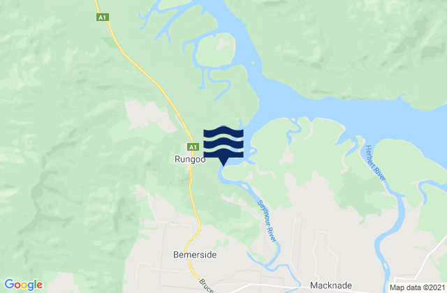 Mappa delle Getijden in Hinchinbrook, Australia