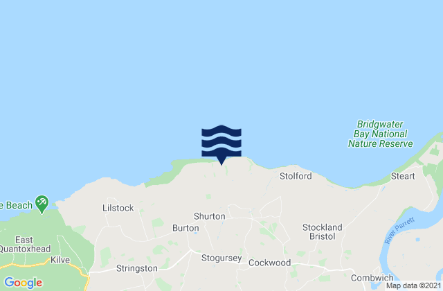 Mappa delle Getijden in Hinkley Point, United Kingdom