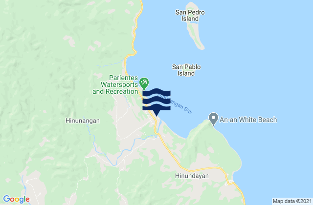 Mappa delle Getijden in Hinunangan, Philippines