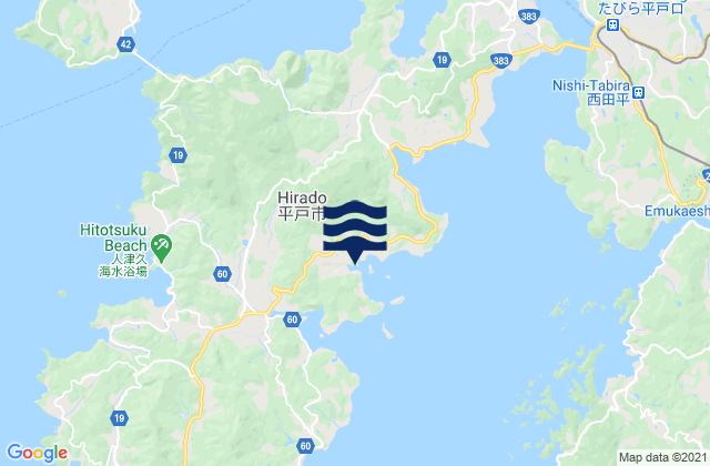 Mappa delle Getijden in Hirado Shi, Japan