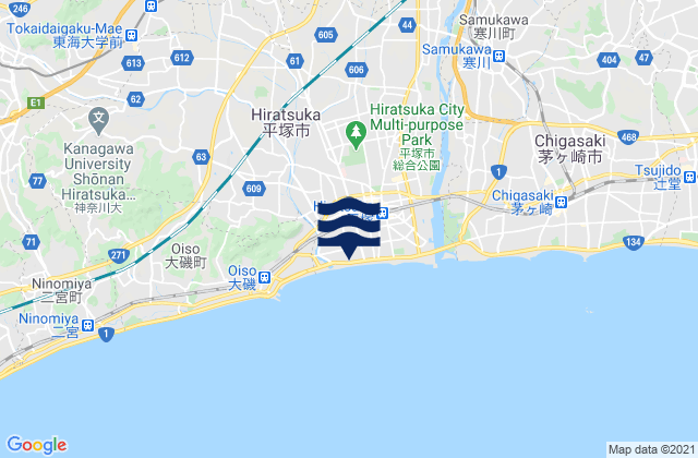 Mappa delle Getijden in Hiratsuka, Japan