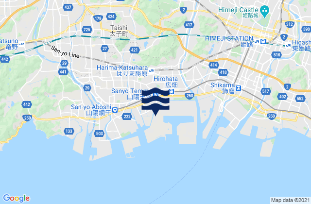 Mappa delle Getijden in Hirohata, Japan