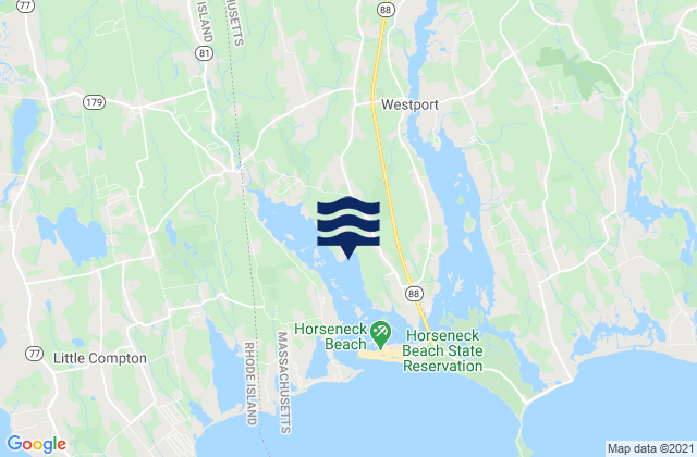 Mappa delle Getijden in Hix Bridge (East Branch), United States