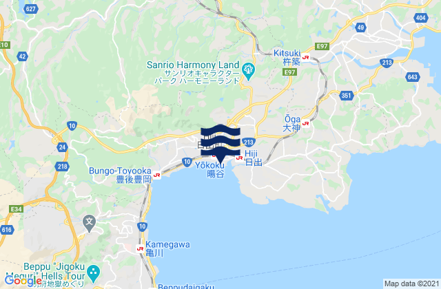Mappa delle Getijden in Hizi, Japan