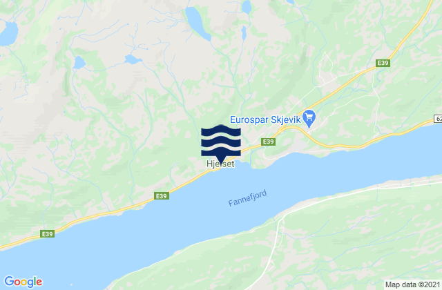 Mappa delle Getijden in Hjelset, Norway