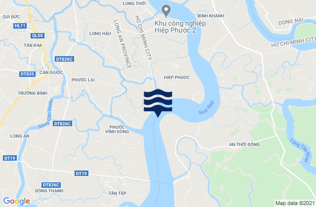Mappa delle Getijden in Ho Chi Minh Vict Port, Vietnam