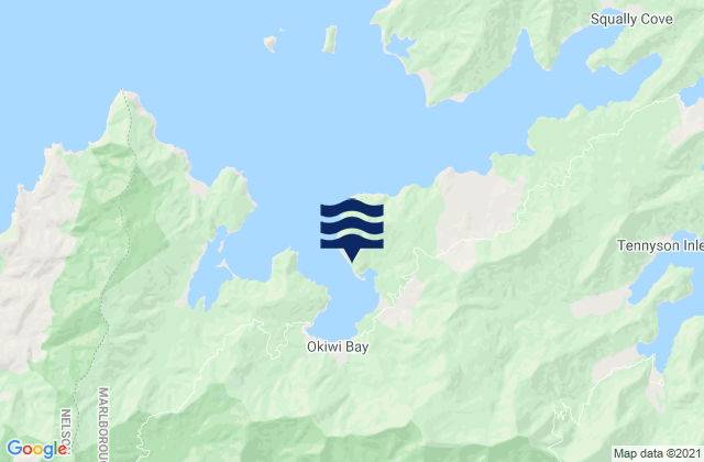 Mappa delle Getijden in Hobbs Bay, New Zealand