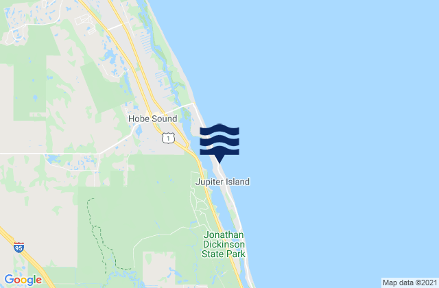 Mappa delle Getijden in Hobe Sound Jupiter Island, United States