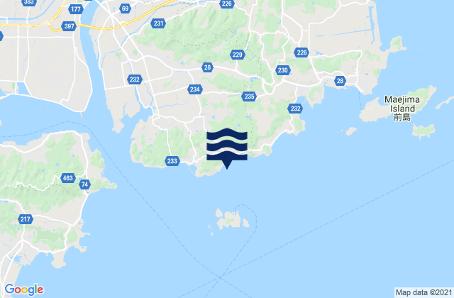 Mappa delle Getijden in Hoden, Japan