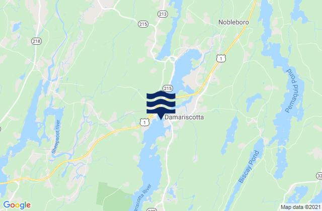Mappa delle Getijden in Hoe Island, United States