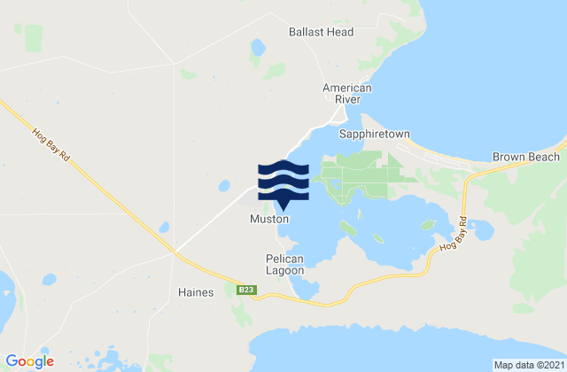Mappa delle Getijden in Hog Bay, Australia
