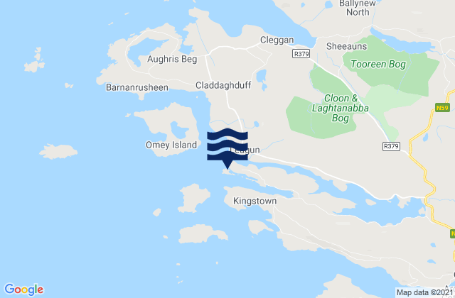 Mappa delle Getijden in Hog Island, Ireland