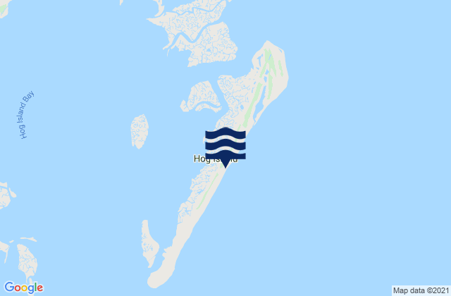 Mappa delle Getijden in Hog Island, United States