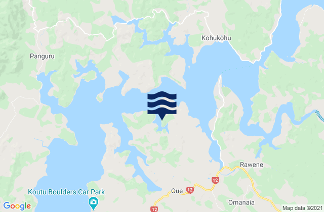 Mappa delle Getijden in Hokianga Harbour, New Zealand