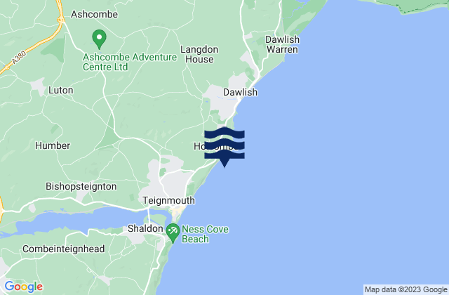 Mappa delle Getijden in Holcombe Beach, United Kingdom