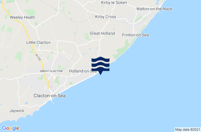 Mappa delle Getijden in Holland-on-sea Beach, United Kingdom