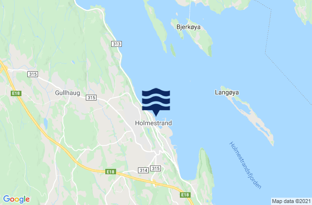 Mappa delle Getijden in Holmestrand, Norway