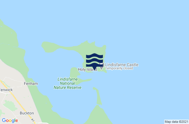Mappa delle Getijden in Holy Island, United Kingdom