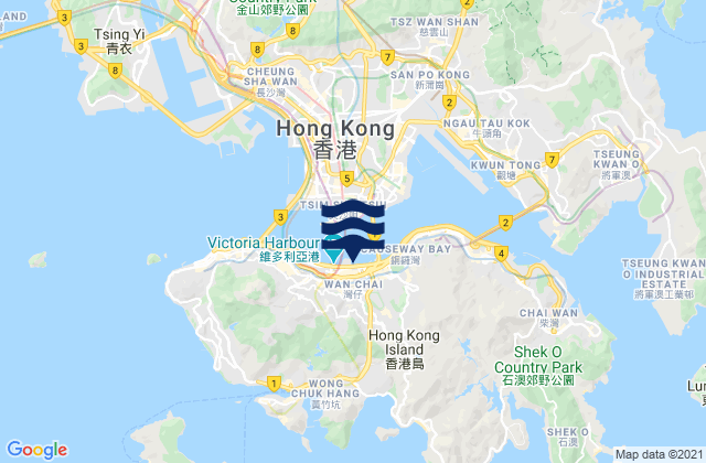 Mappa delle Getijden in Hong Kong, Hong Kong