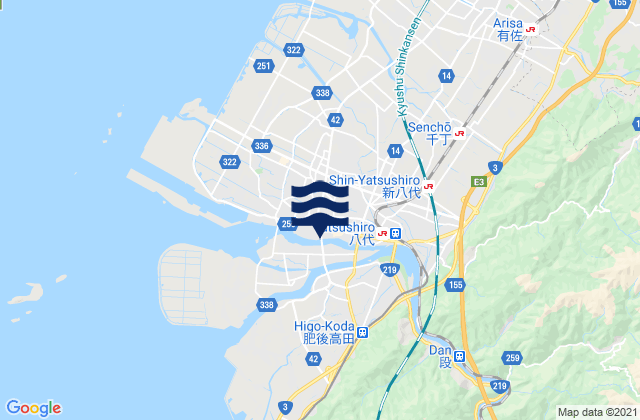 Mappa delle Getijden in Honmachi, Japan