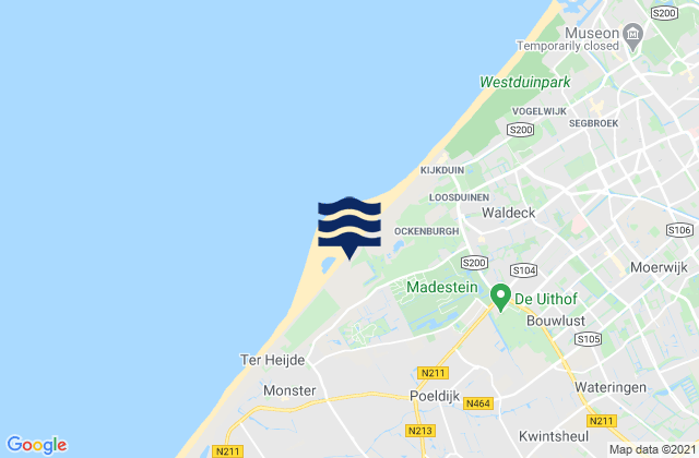 Mappa delle Getijden in Honselersdijk, Netherlands