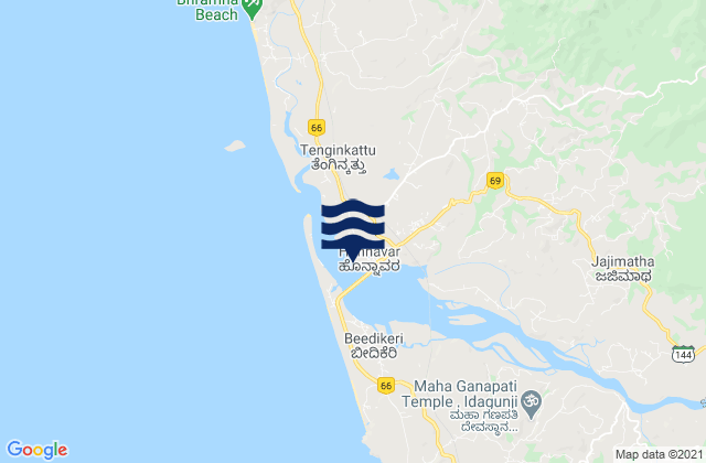 Mappa delle Getijden in Honāvar, India