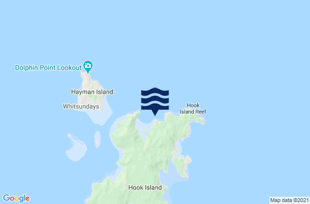 Mappa delle Getijden in Hook Island, Australia