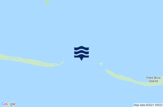 Mappa delle Getijden in Horn Island Petit Bois Island between, United States