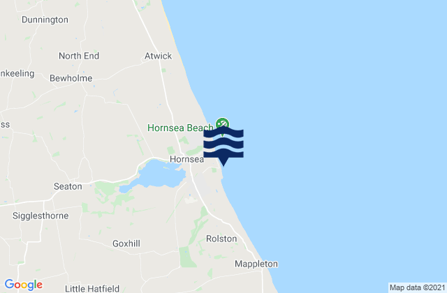 Mappa delle Getijden in Hornsea Beach, United Kingdom