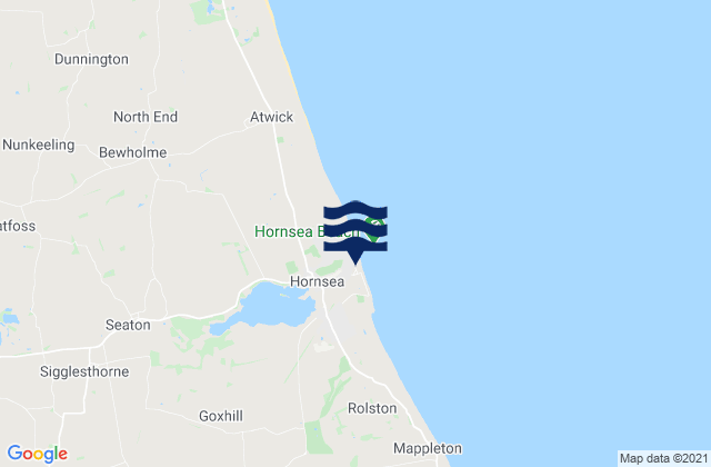 Mappa delle Getijden in Hornsea, United Kingdom