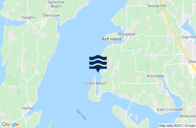 Mappa delle Getijden in Horsehead Bay (Carr Inlet), United States