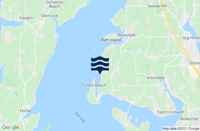 Mappa delle Getijden in Horsehead Bay Carr Inlet, United States