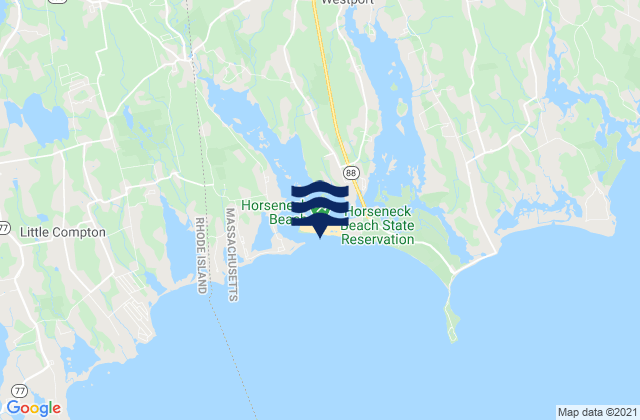Mappa delle Getijden in Horseneck Beach Westport, United States