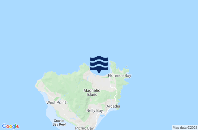 Mappa delle Getijden in Horseshoe Bay, Australia