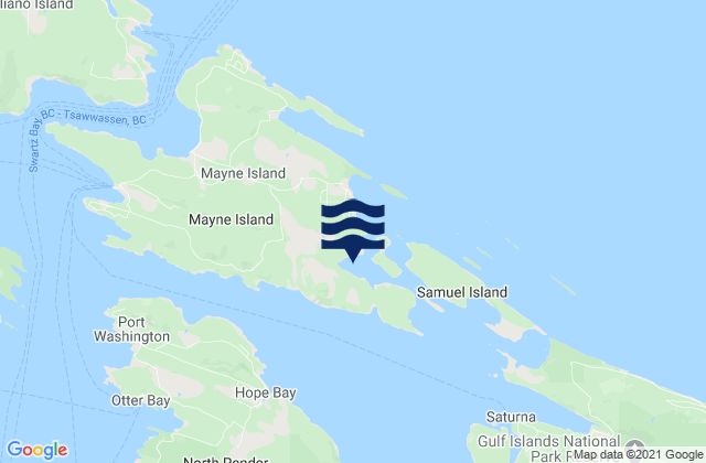 Mappa delle Getijden in Horton Bay, Canada