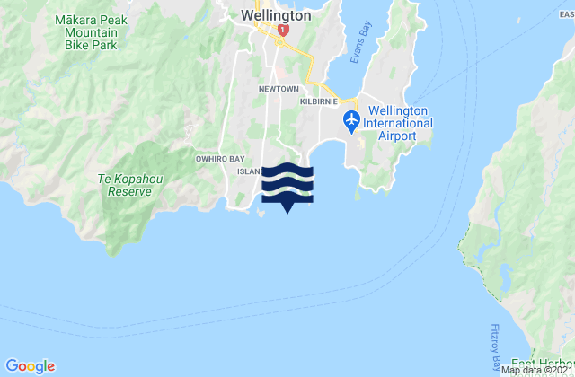 Mappa delle Getijden in Houghton Bay, New Zealand
