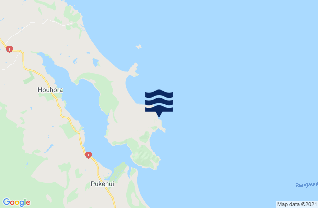 Mappa delle Getijden in Houhora Bay, New Zealand