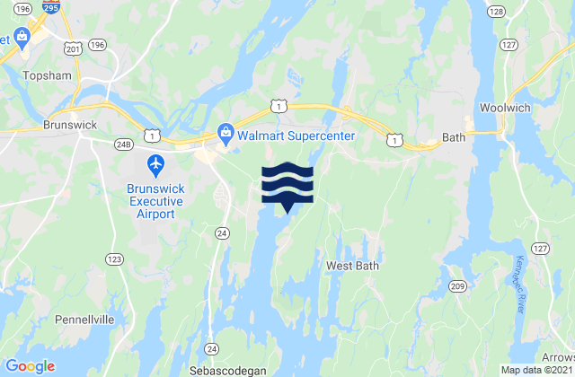 Mappa delle Getijden in Howard Point (New Meadows River), United States