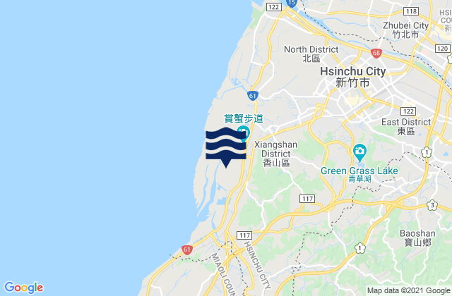 Mappa delle Getijden in Hsinchu County, Taiwan