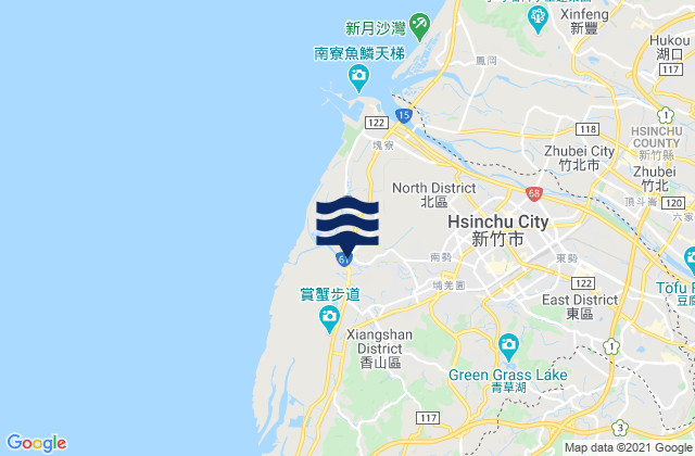 Mappa delle Getijden in Hsinchu, Taiwan